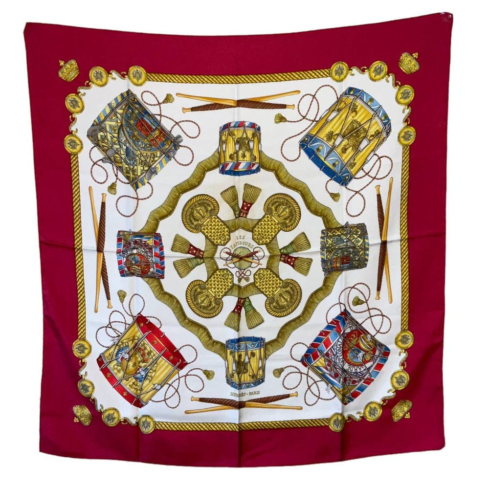 Hermes Herms “Les Tambours” Silk Scarf 90cm Square